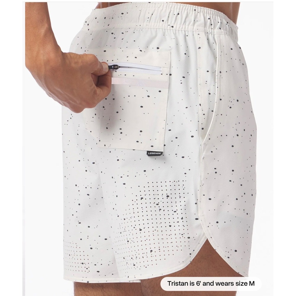 Legends Luka HD 7" Lined Short in White & Black paint Splatter